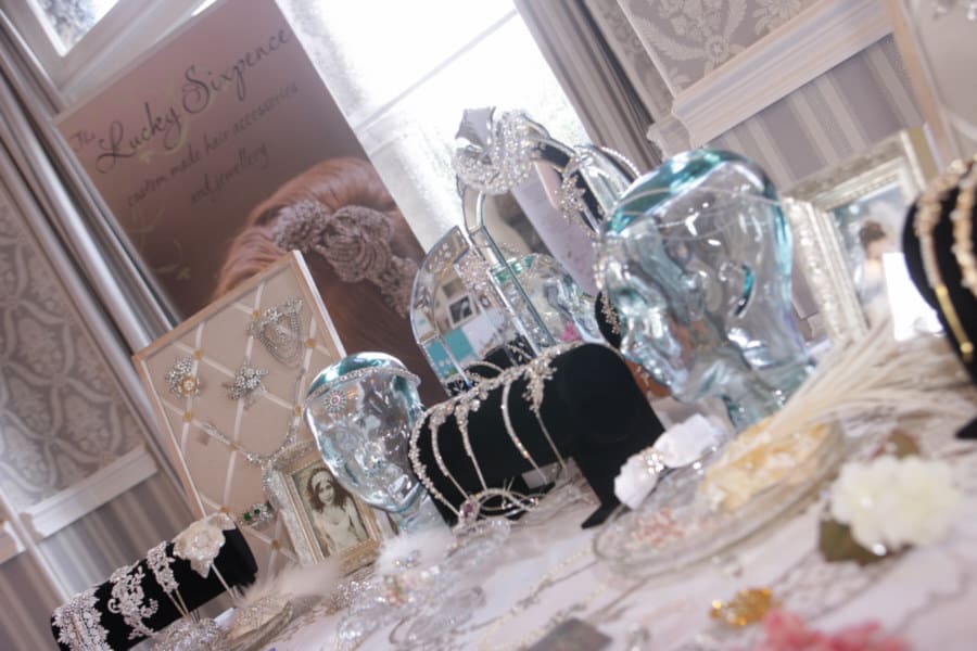 A selection of wedding jewellery products from The Lucky Sixpence